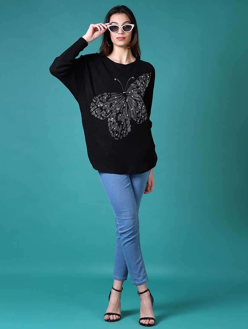 women embellished long sleeves pullover - 21636490 -  Standard Image - 4