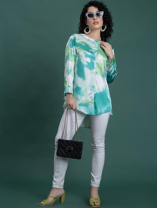 women green abstract printed regular shirt - 21636788 -  Standard Image - 0