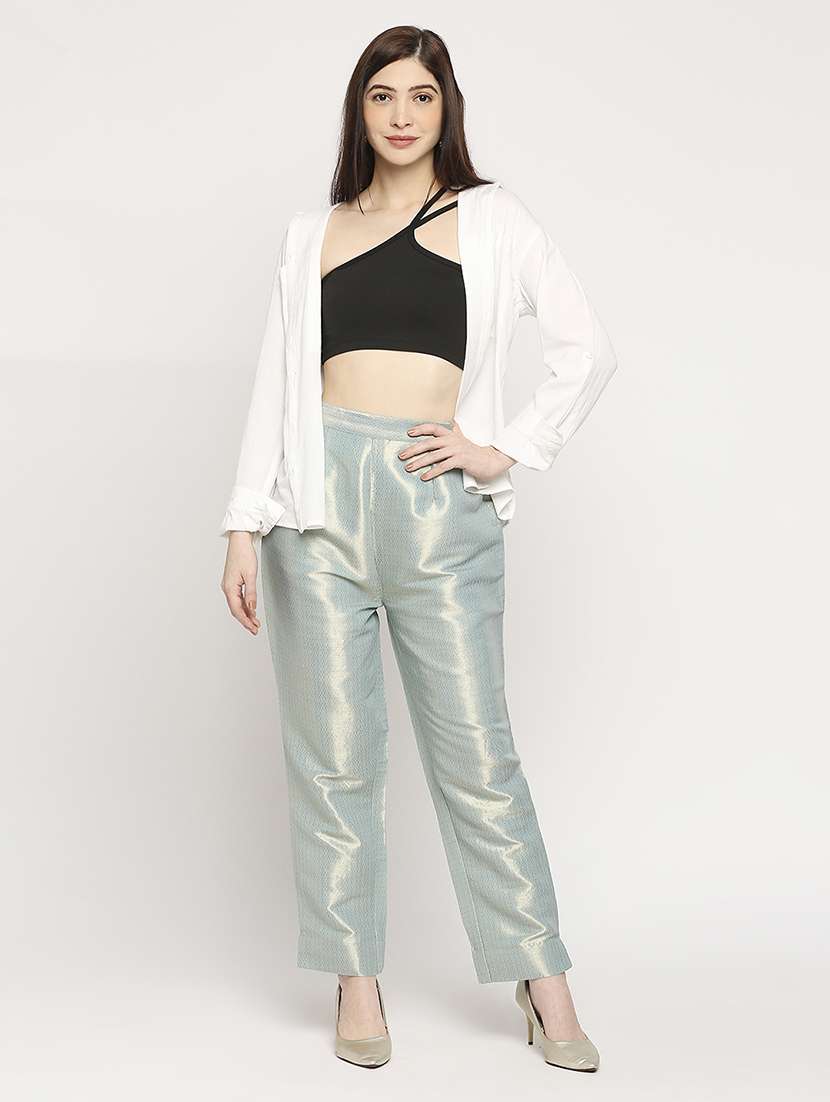 women high rise solid tapered pant - 21636913 -  Standard Image - 4