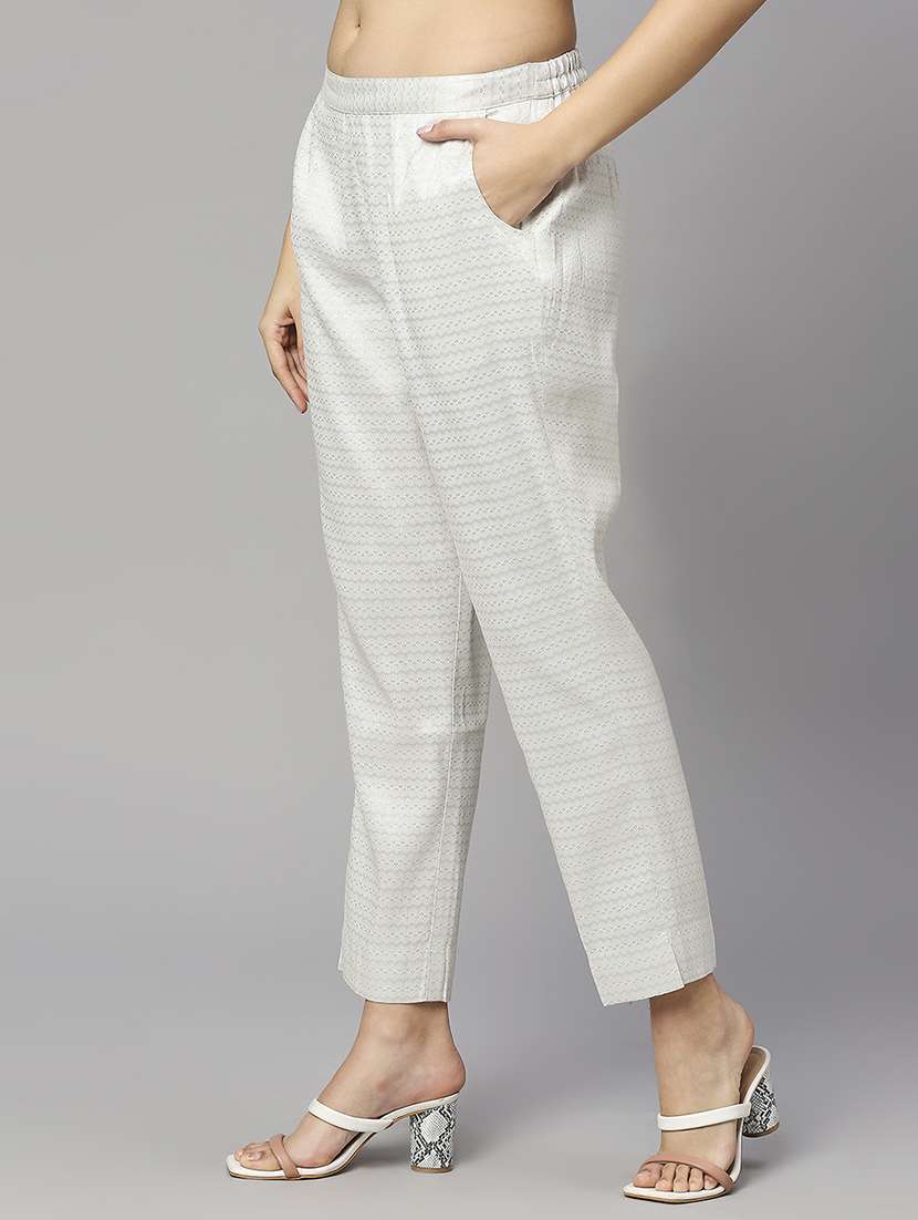 women mid rise solid tapered pant - 21636917 -  Standard Image - 1