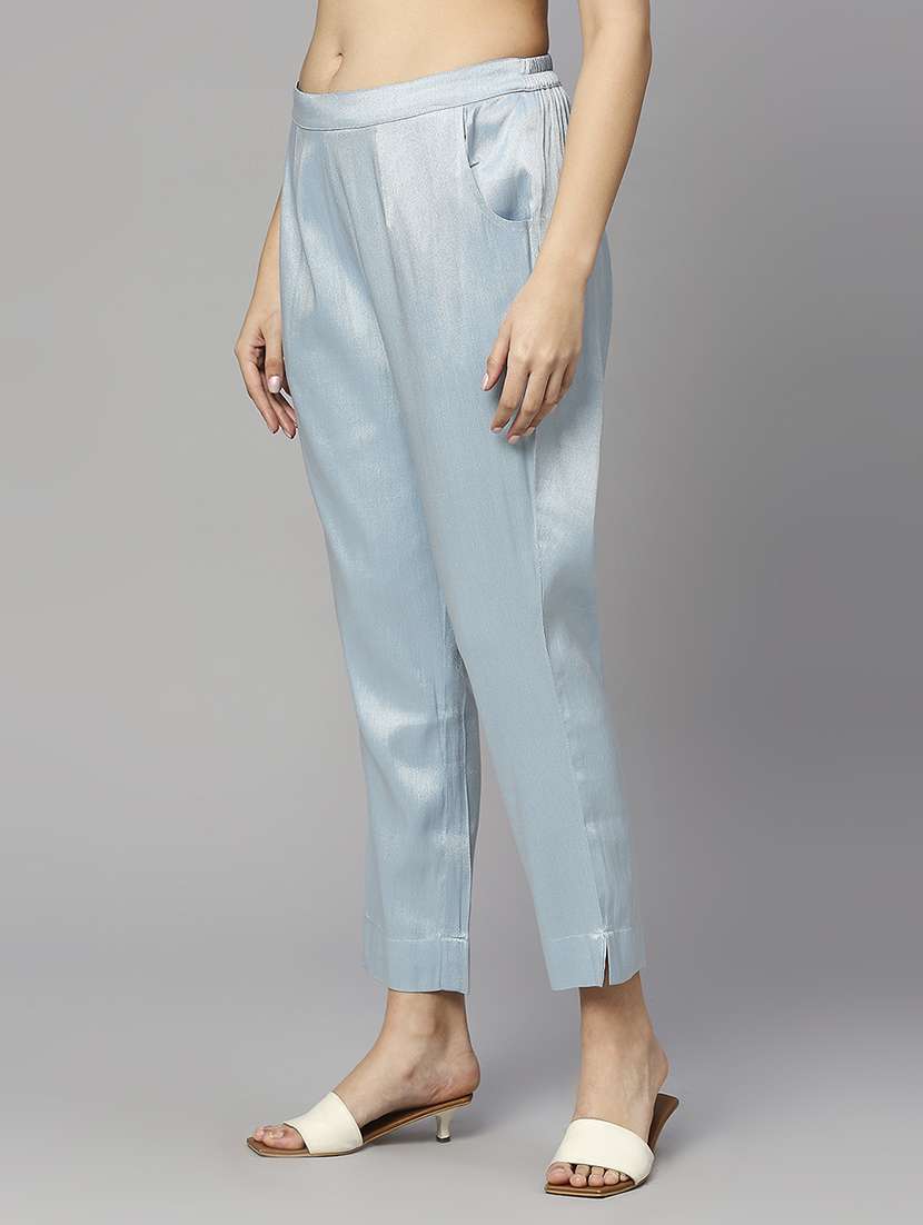 women mid rise solid tapered pant - 21636920 -  Standard Image - 1