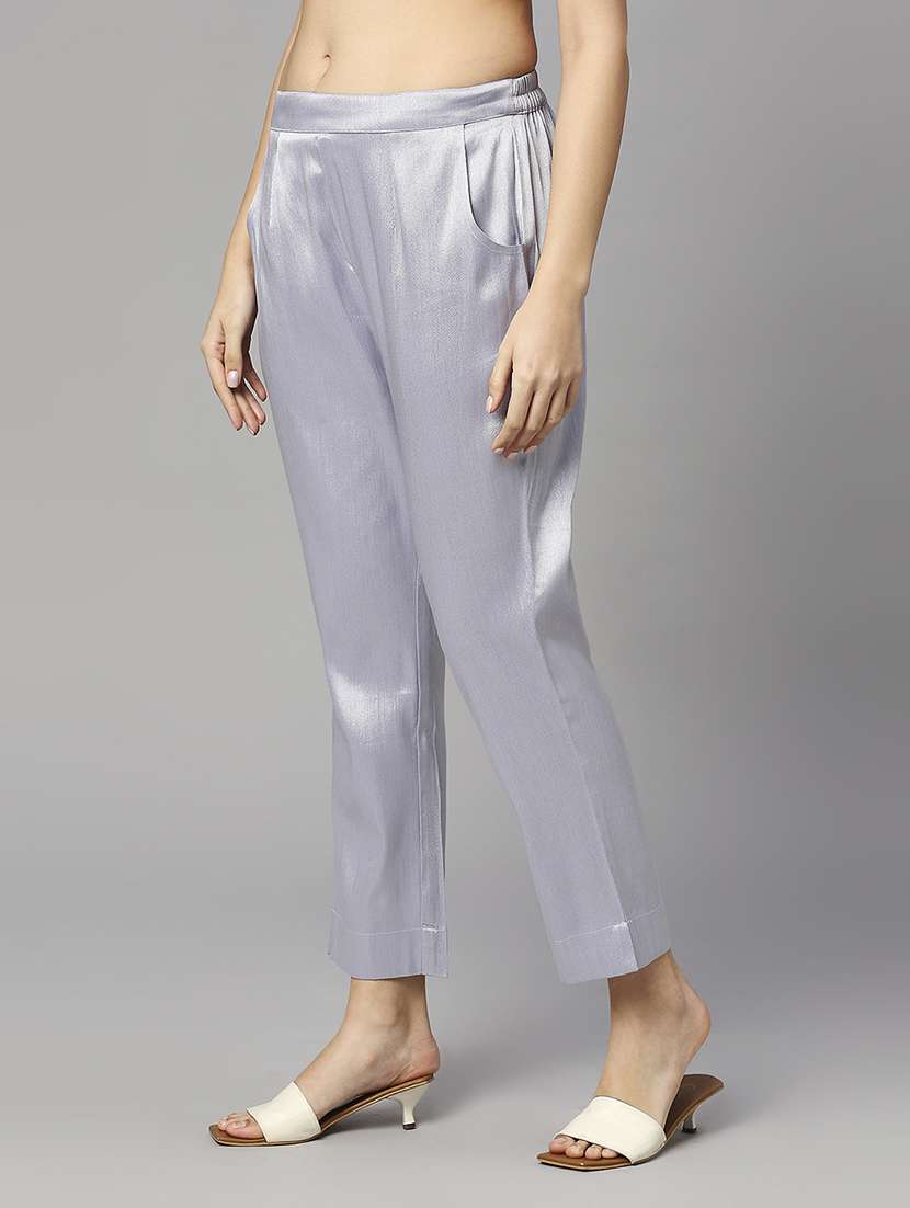 women mid rise solid tapered pant - 21636921 -  Standard Image - 1