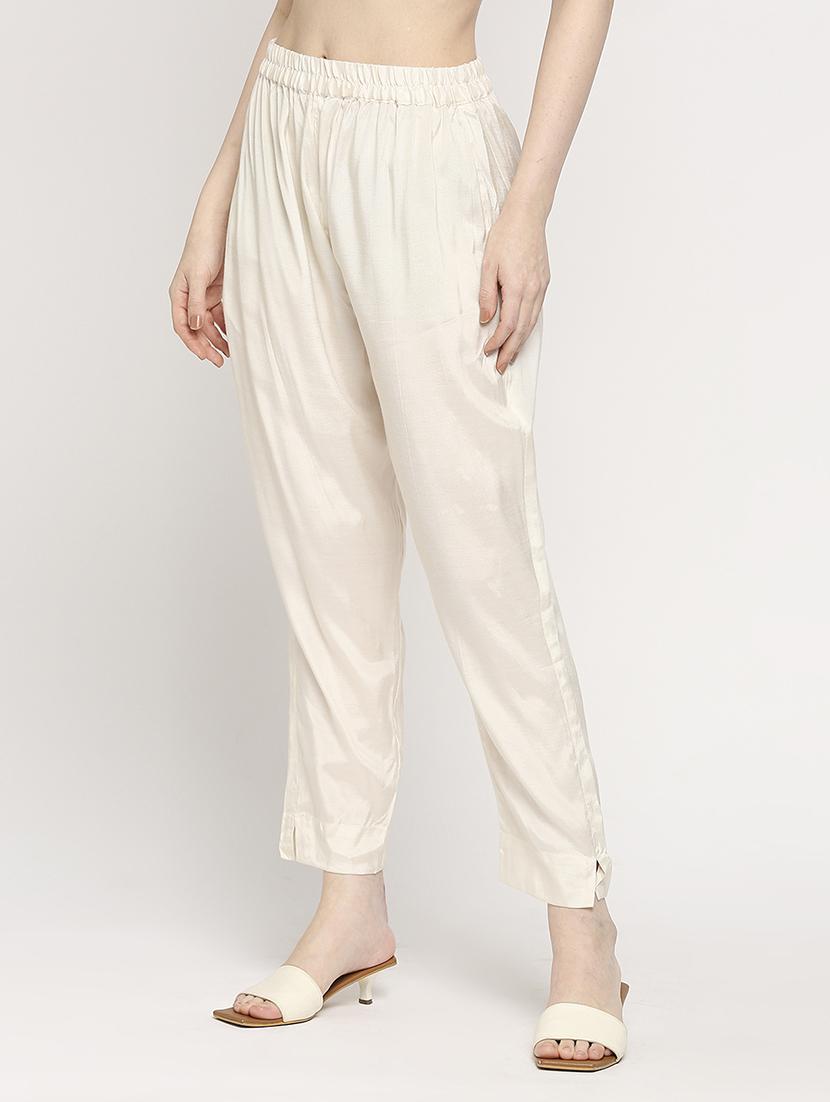 women mid rise solid tapered pant - 21636927 - Standard Image - 1