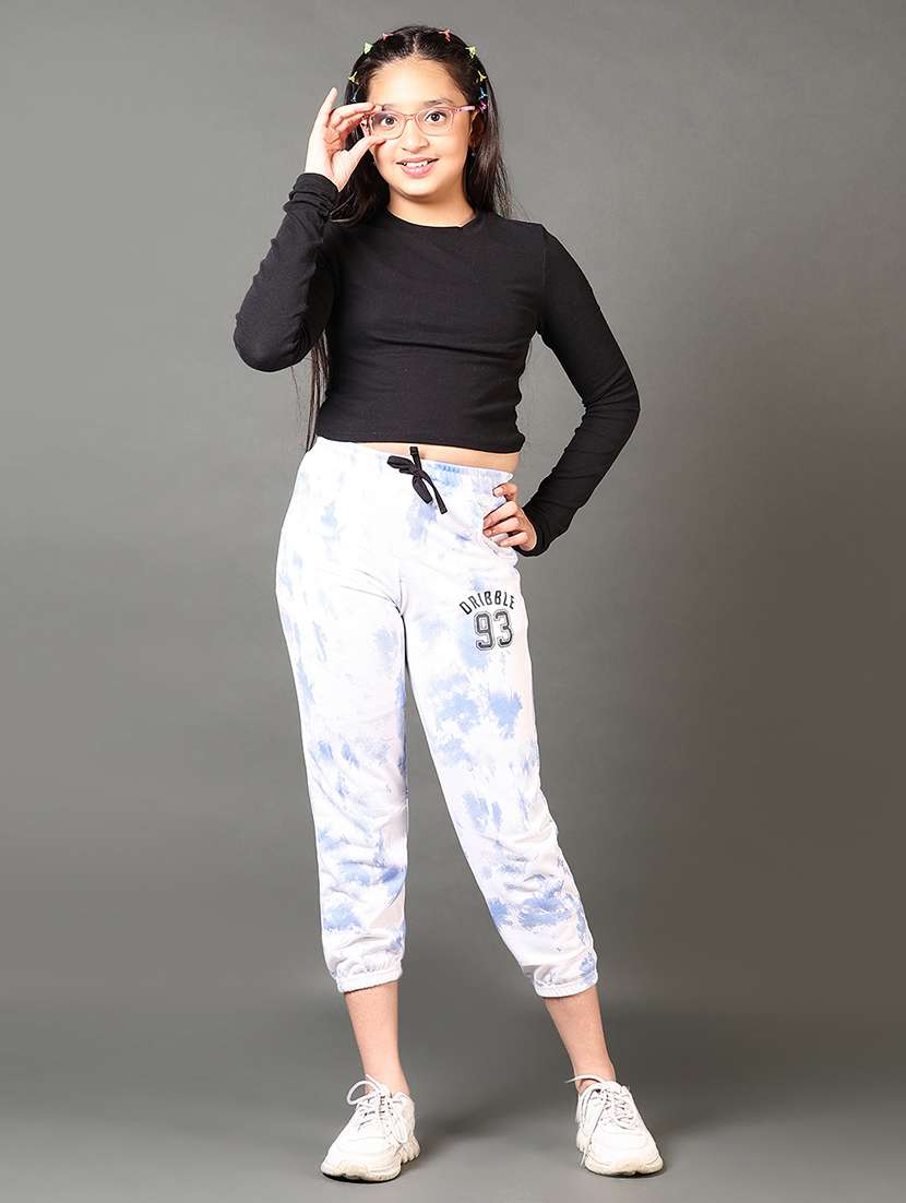 girls printed mid rise jogger - 21636962 -  Standard Image - 4
