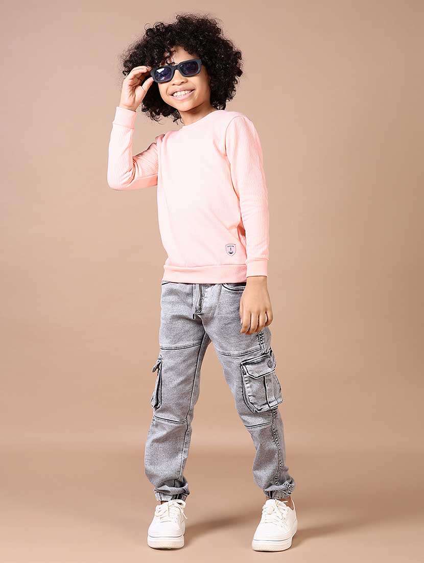 boys solid mid rise cargo  - 21636972 -  Standard Image - 4