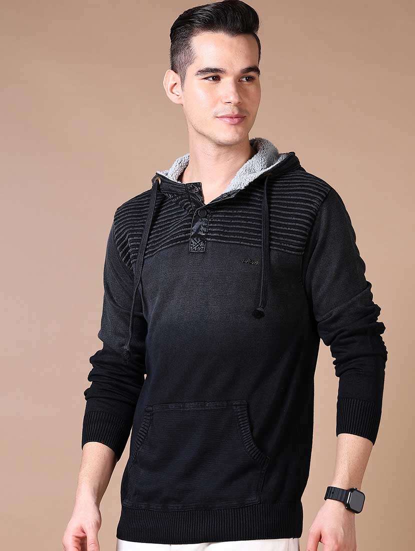 men solid hooded sweatshirt - 21637000 -  Standard Image - 1