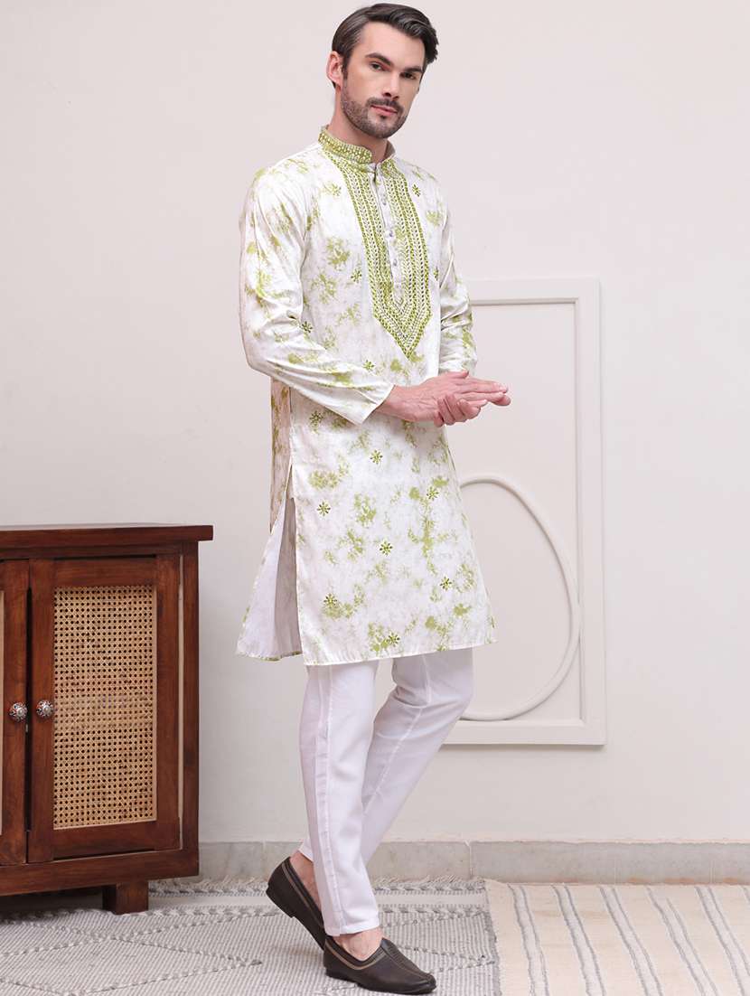 men embroidered kurta pyjama ethnic wear set - 21637050 - Standard Image - 1