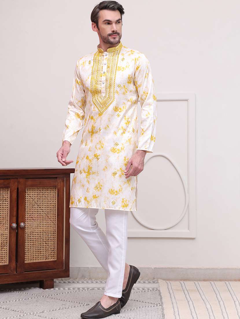 men embroidered kurta pyjama ethnic wear set - 21637052 -  Standard Image - 1