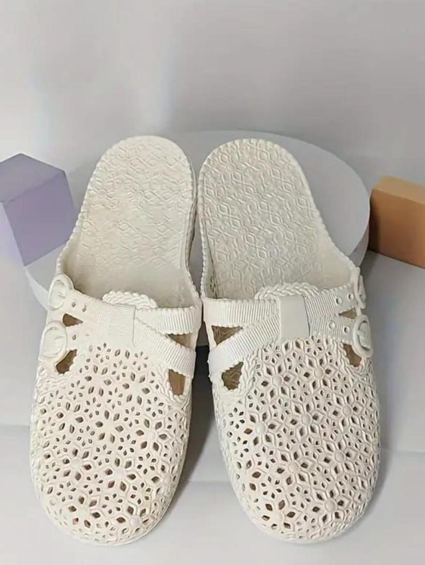 women white cutwork flip flop - 21637767 -  Standard Image - 1