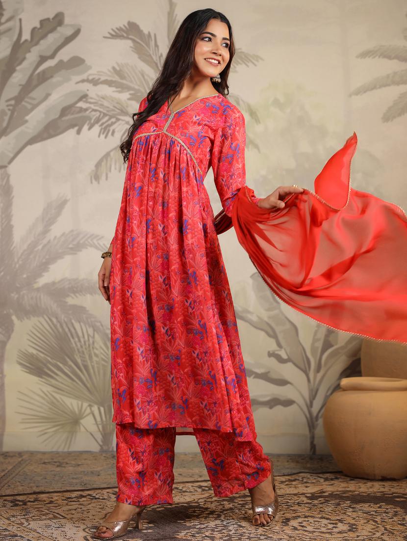women red floral printed suit set - 21638174 -  Standard Image - 1