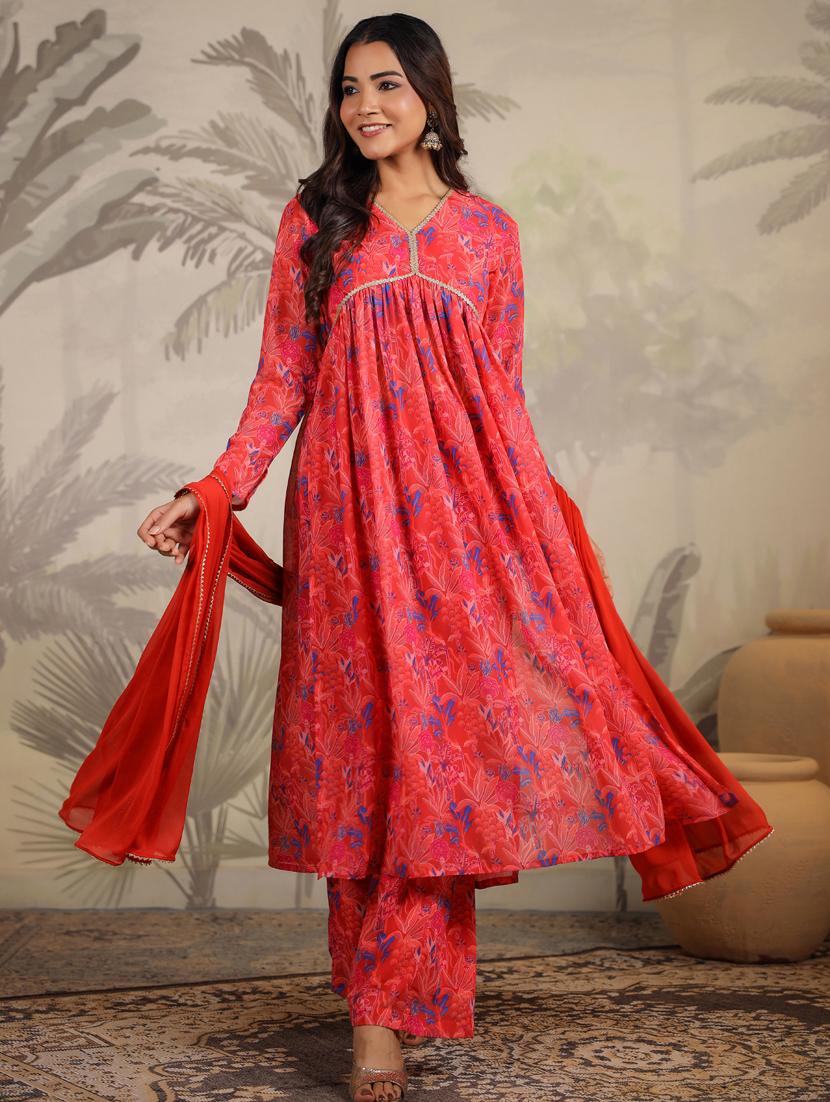 women red floral printed suit set - 21638174 - Standard Image - 4