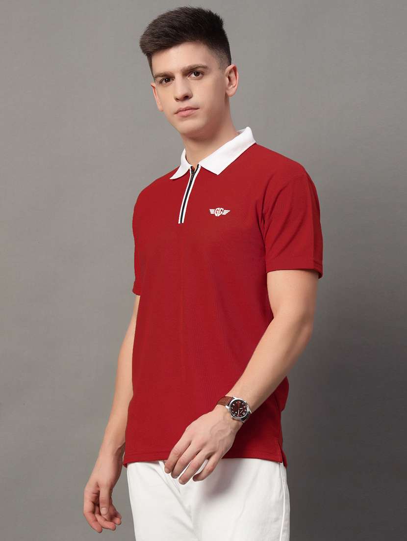 men short sleeves plain polo t-shirt