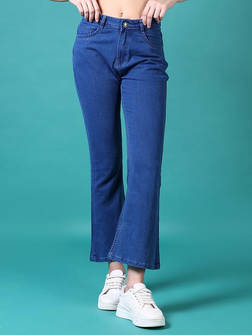 women solid mid rise bootcut jean - 21638359 - Standard Image - 0