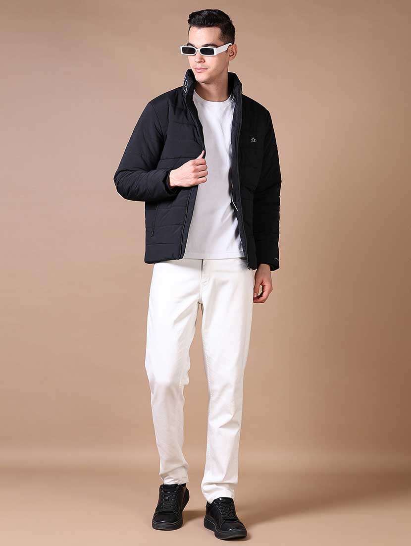 men solid long sleeve puffer jacket - 21638363 -  Standard Image - 4
