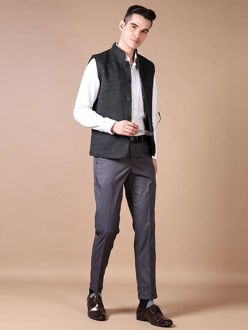 men self design sleeveless nehru jacket - 21638371 -  Standard Image - 4