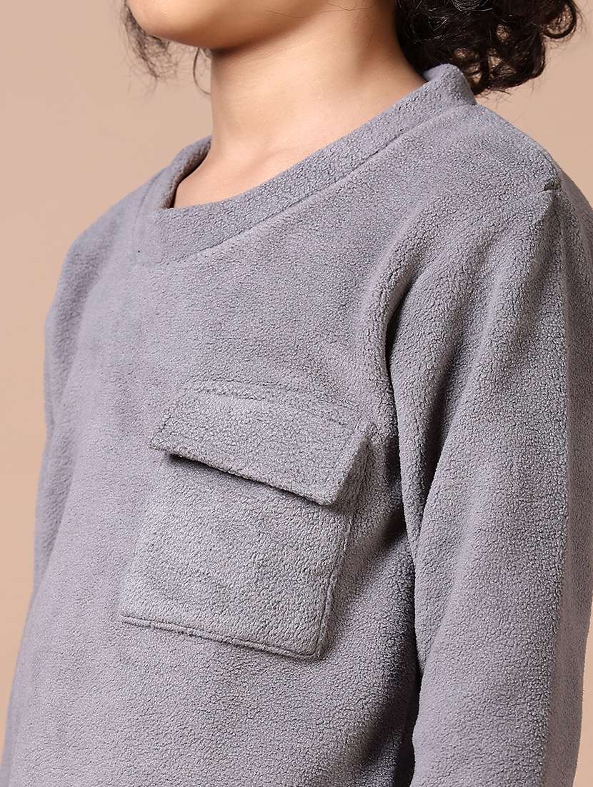 boys grey solid full length sets - 21638382 -  Standard Image - 4