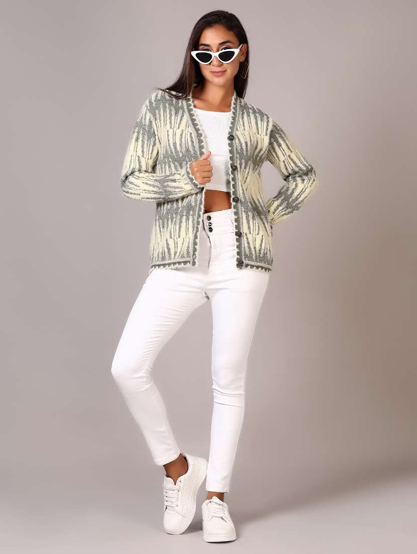 women self designed long sleeve cardigan - 21638387 -  Standard Image - 4