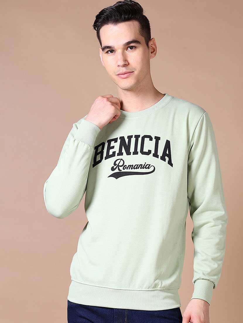 men chest print long sleeve sweatshirt