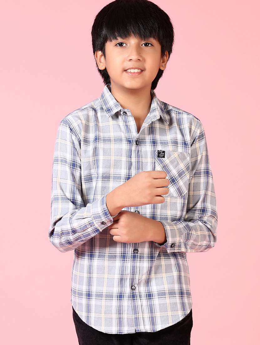 boys long sleeves checkered shirt - 21638418 -  Standard Image - 1