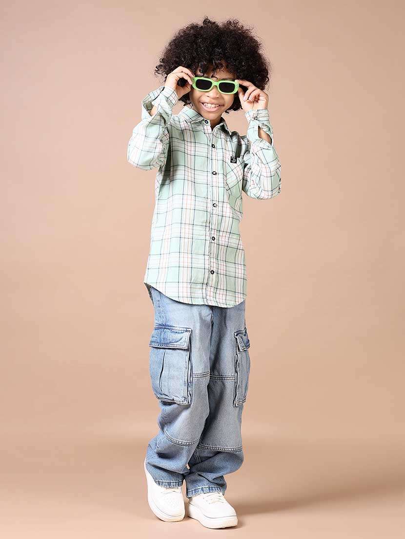 boys long sleeves checkered shirt - 21638424 -  Standard Image - 4