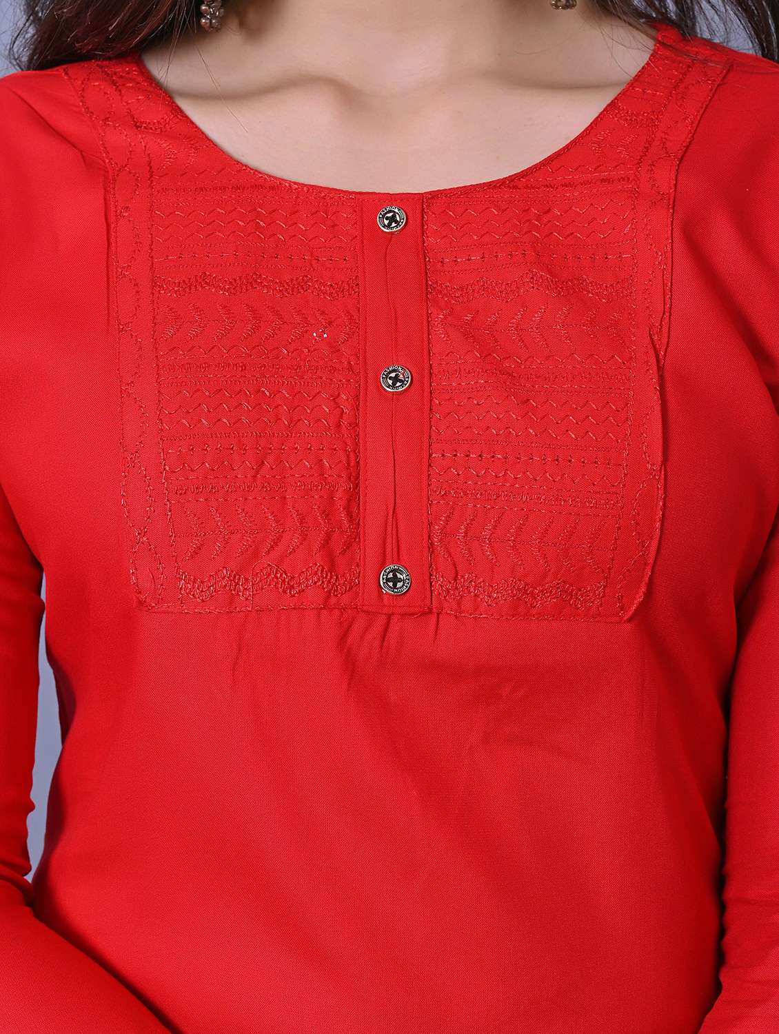 women solid three quarter sleeve side slit tunic - 21638481 - Standard Image - 4