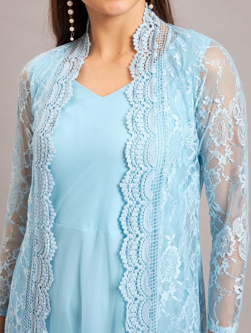 women solid ethnic dress with jacket - 21638514 - Standard Image - 6