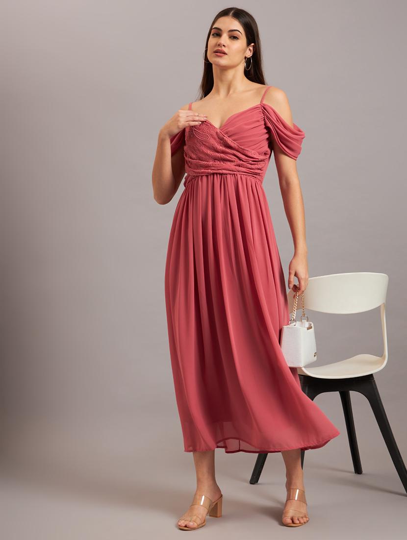 women embroidered georgette fit & flare dress - 21638521 - Zoom Image - 0