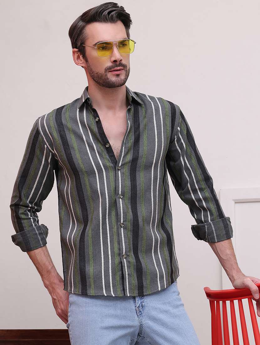 men regular fit striped casual shirt  - 21638579 -  Standard Image - 1