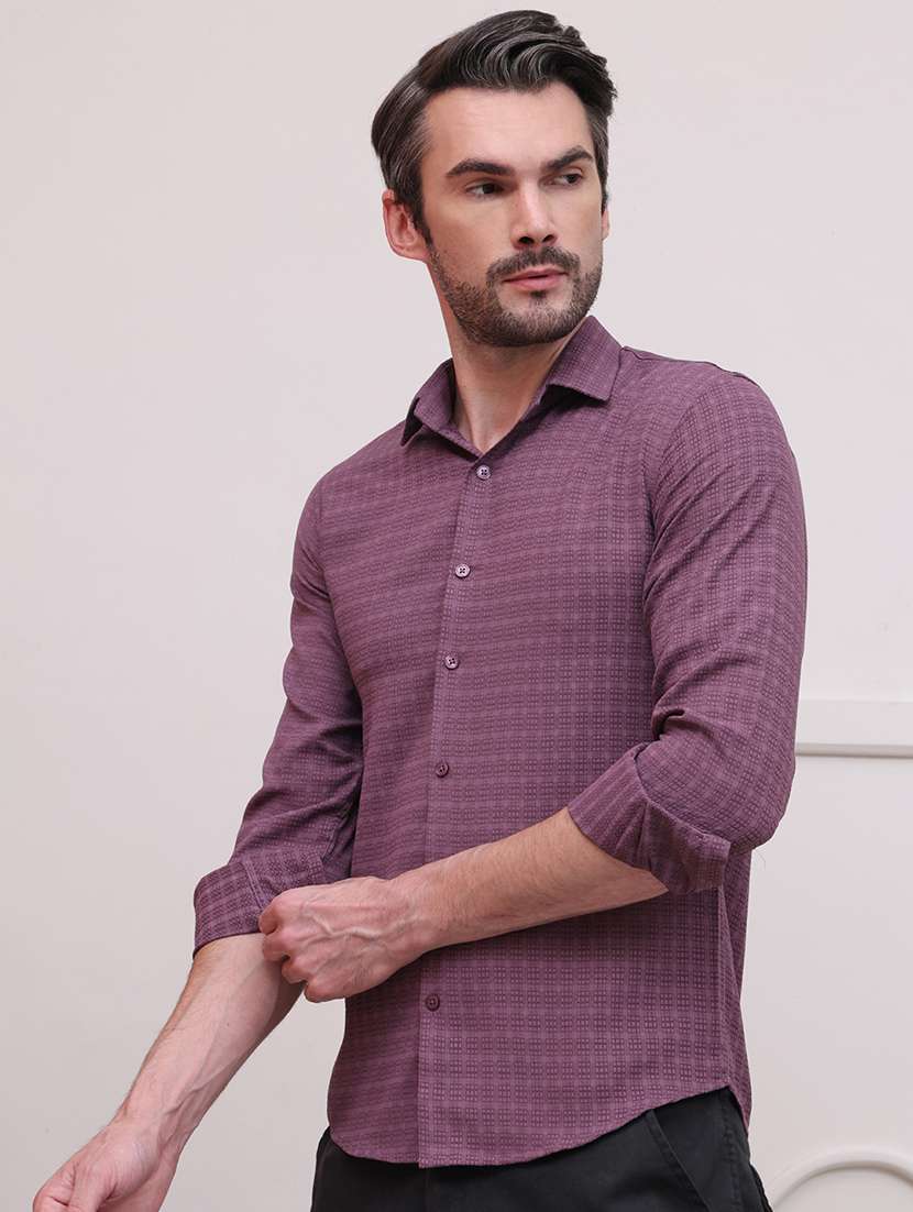men regular fit textured casual shirt  - 21638586 -  Standard Image - 1
