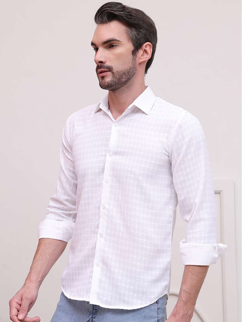men regular fit textured casual shirt  - 21638587 -  Standard Image - 1