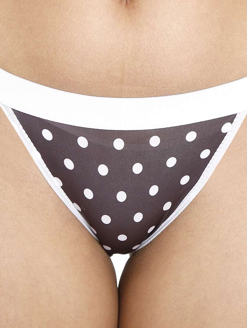 women polka dots bra and panty set - 21638618 -  Standard Image - 4