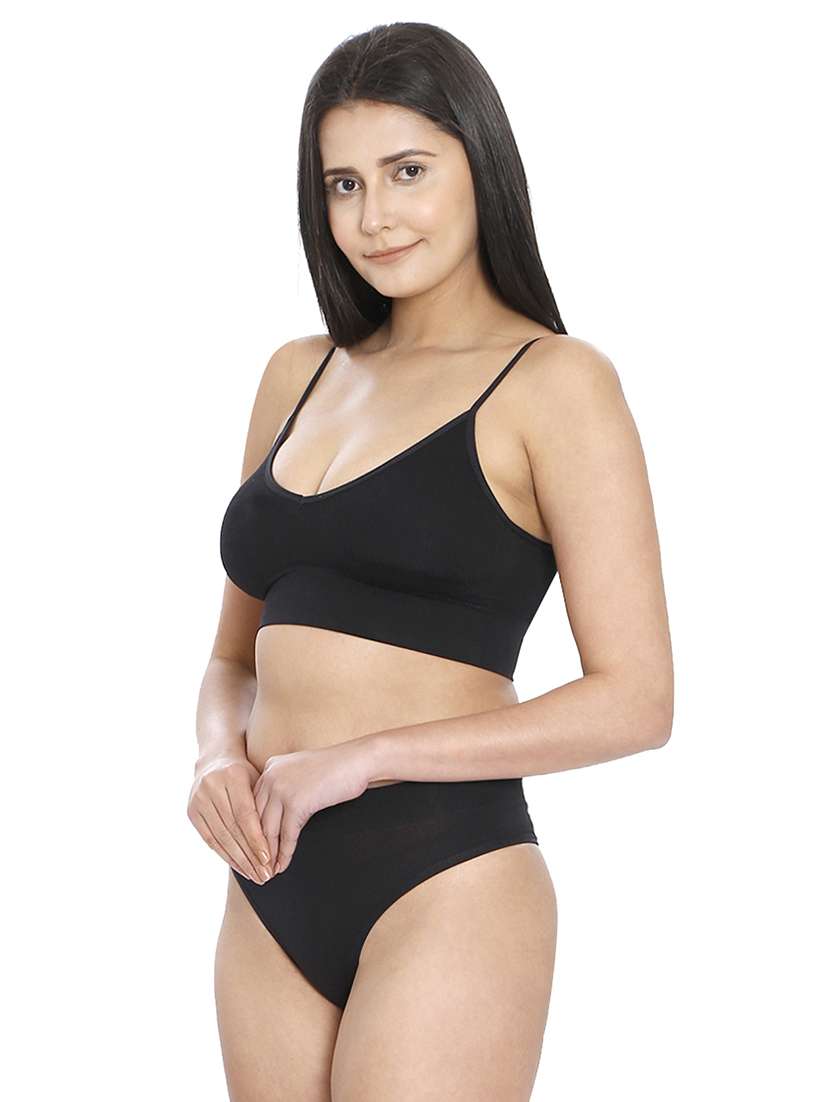 women solid bra and panty set - 21638623 -  Standard Image - 1