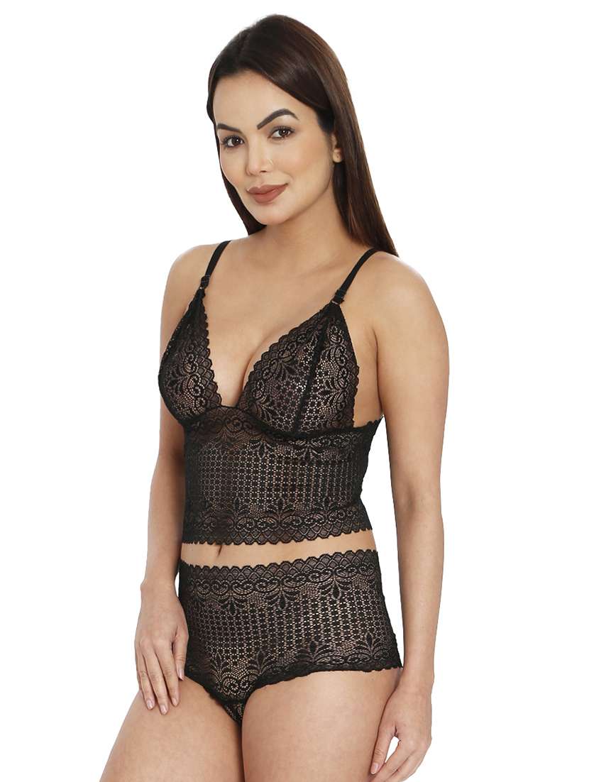 women laced see through bra and panty set - 21638627 -  Standard Image - 1