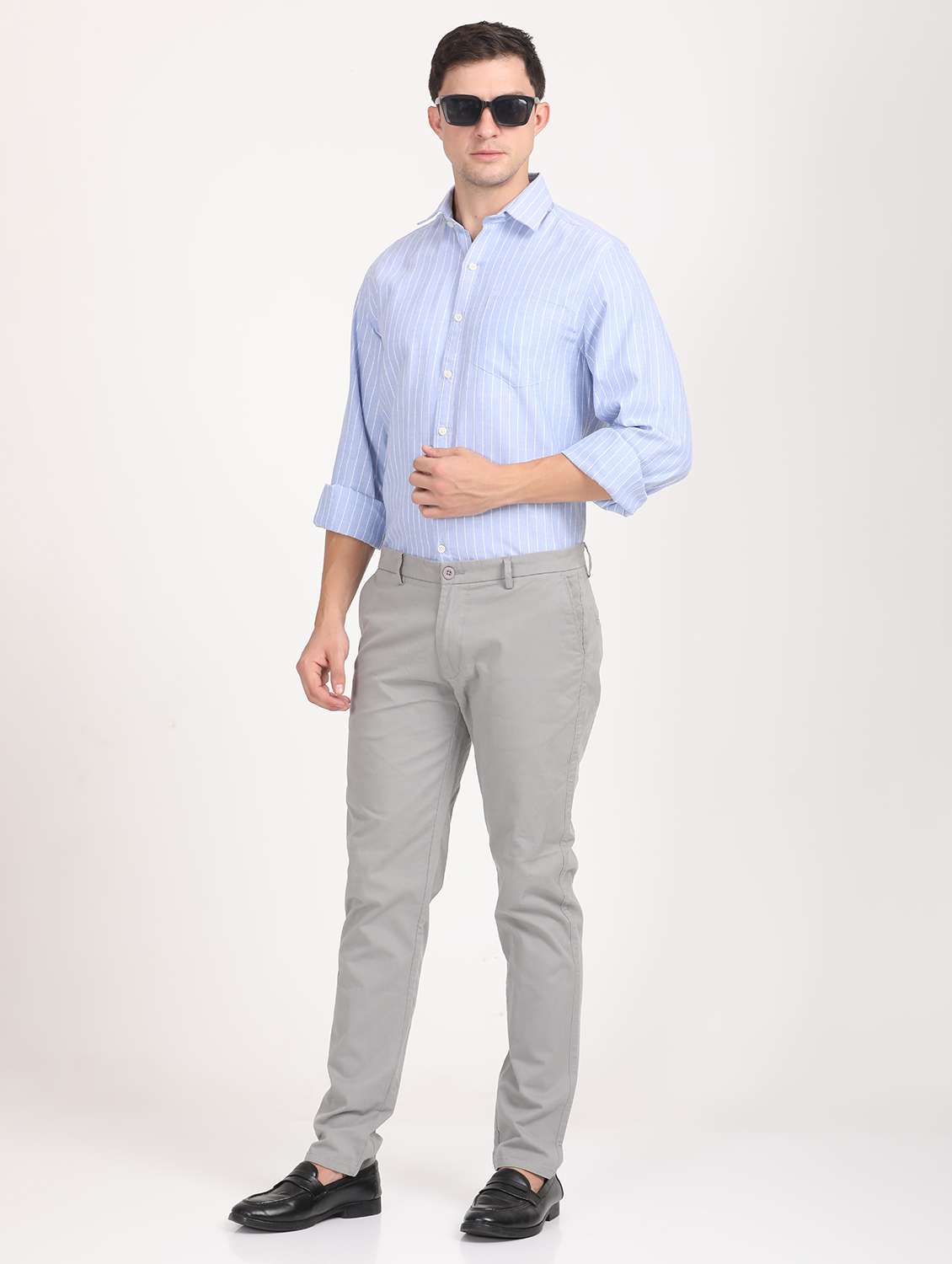 men striped regular fit long sleeve formal shirt - 21638643 - Standard Image - 4