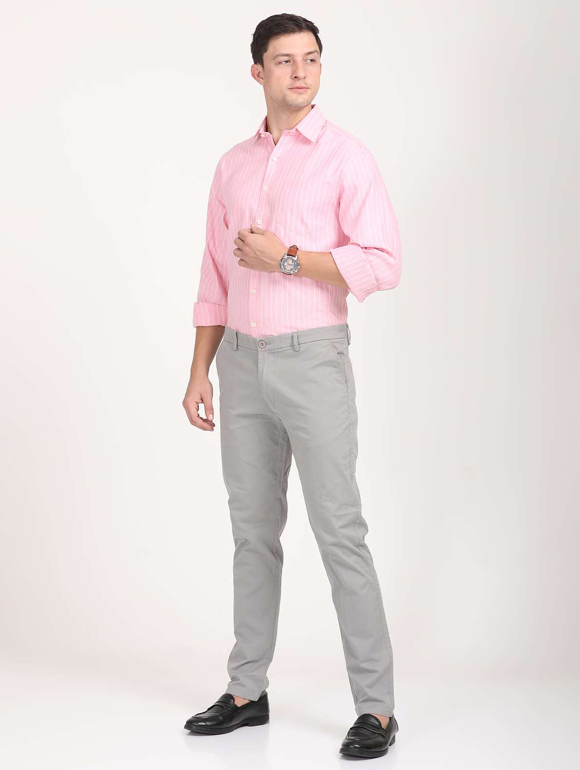 men striped regular fit long sleeve formal shirt - 21638644 -  Standard Image - 4