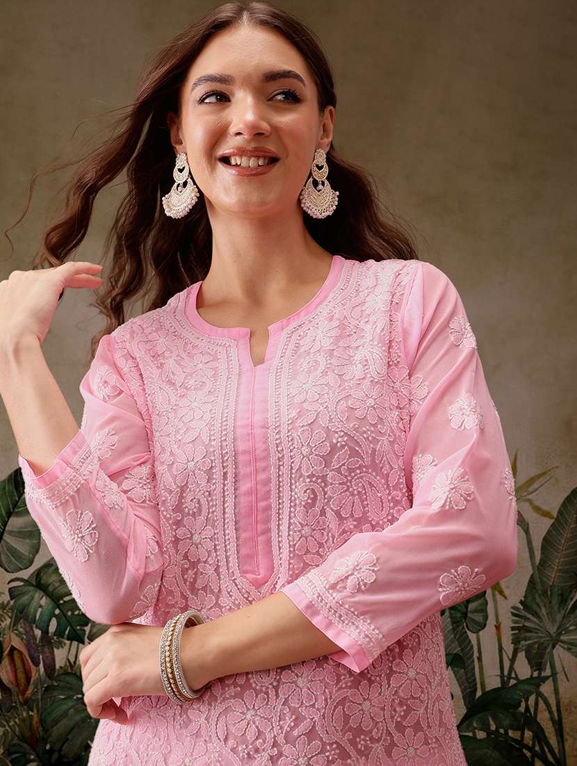women three three quarter sleeve kurta palazzo set - 21638663 - Standard Image - 4
