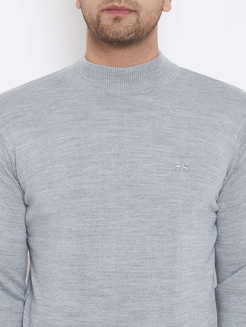 men slim fit solid long sleeve woolen pullover - 21638704 -  Standard Image - 4