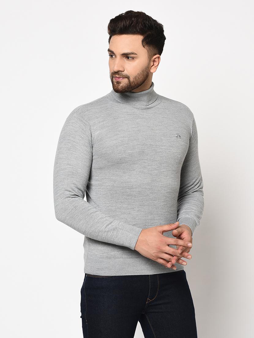 men slim fit solid long sleeve woolen pullover - 21638712 -  Standard Image - 1