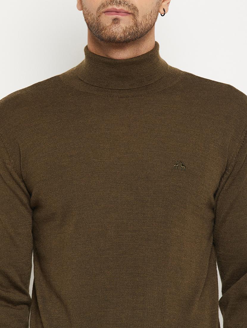 men slim fit solid long sleeve woolen pullover - 21638715 - Standard Image - 4
