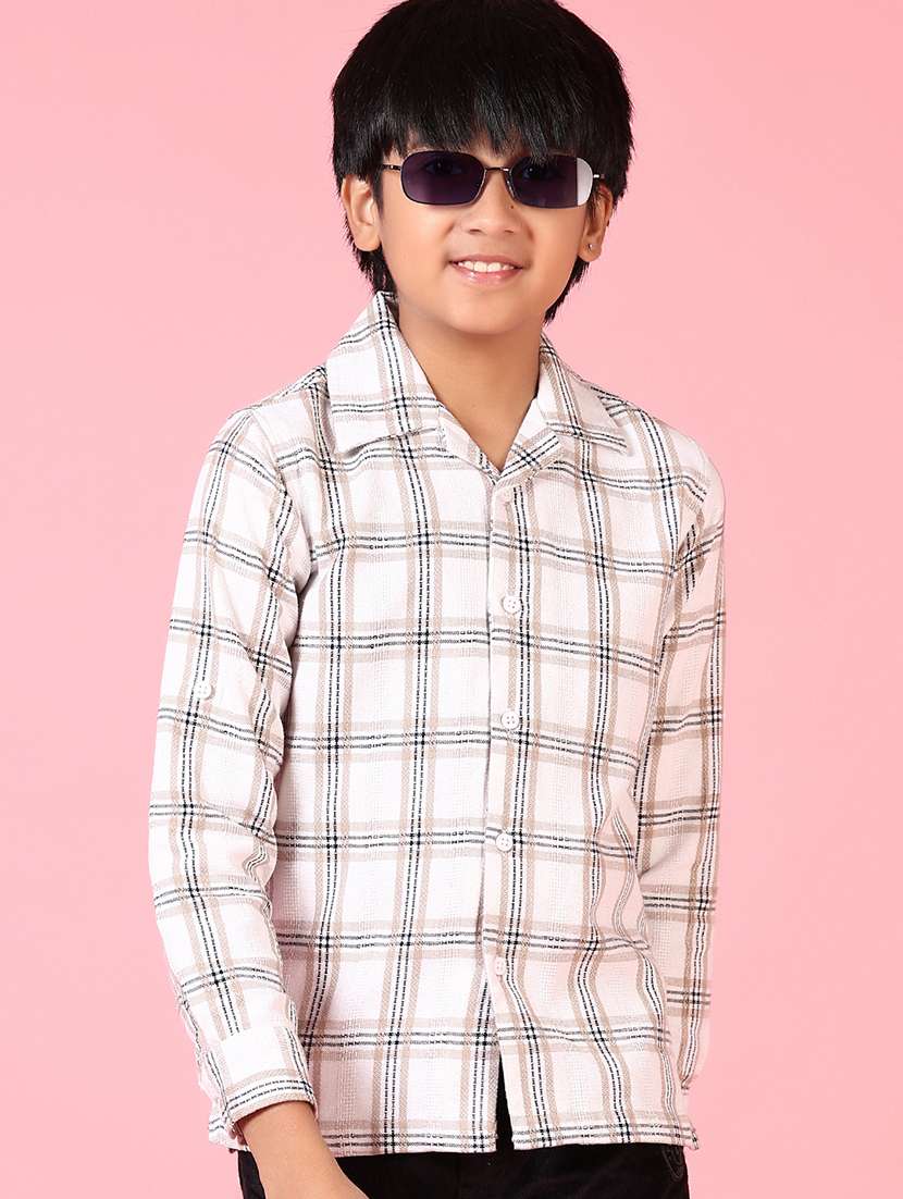 boys long sleeves checkered shirt - 21638779 -  Standard Image - 1