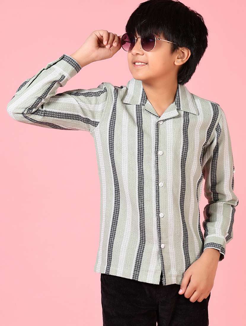 boys long sleeves striped shirt - 21638780 - Standard Image - 1