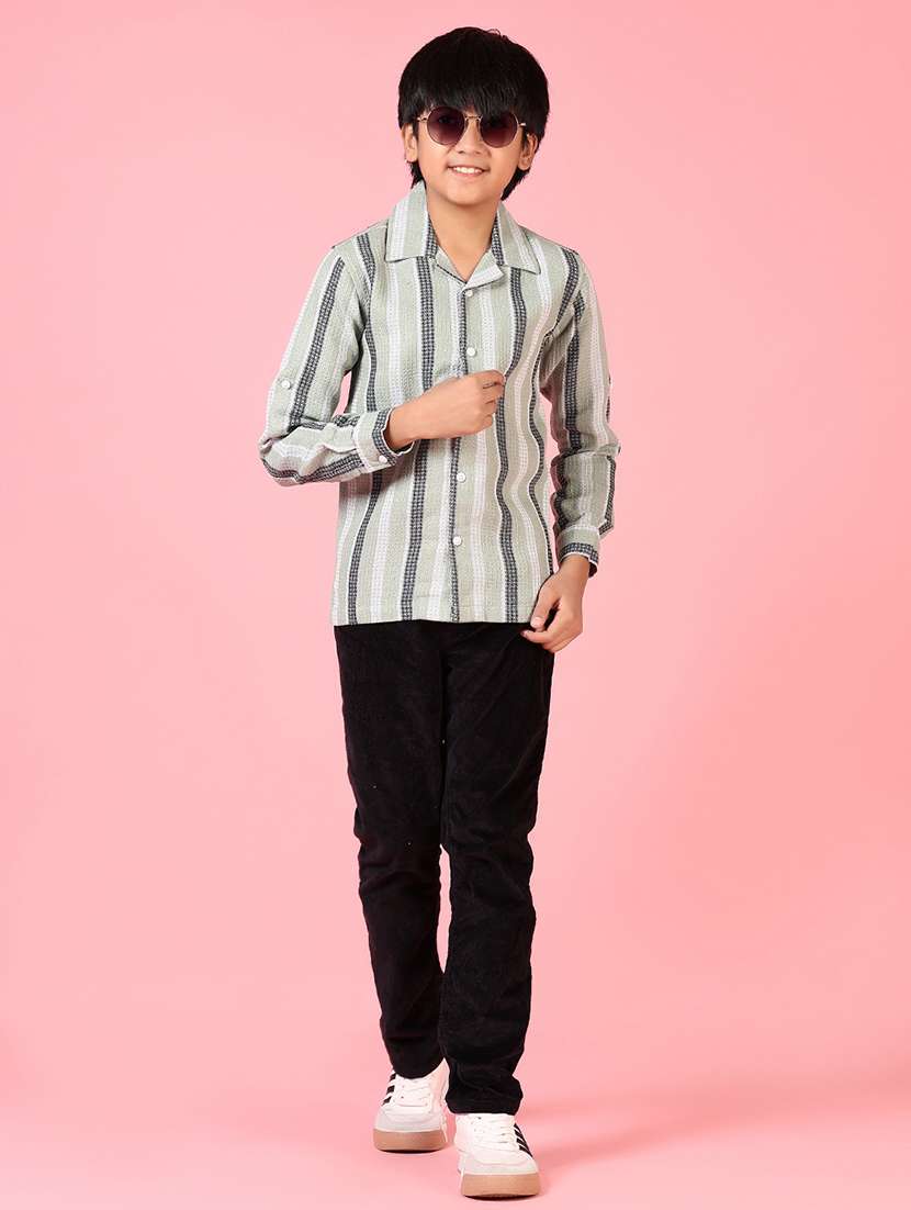 boys long sleeves striped shirt - 21638780 - Standard Image - 4
