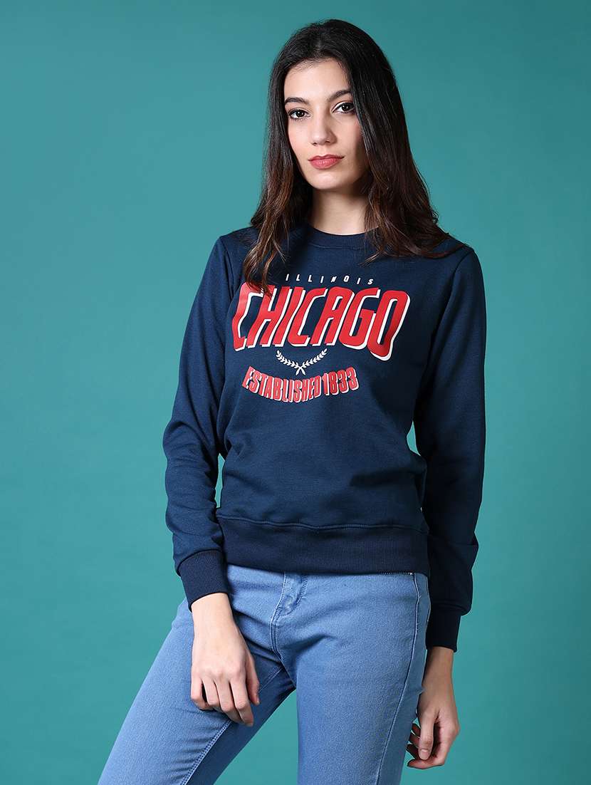 women front print long sleeve sweatshirt - 21638784 -  Standard Image - 1