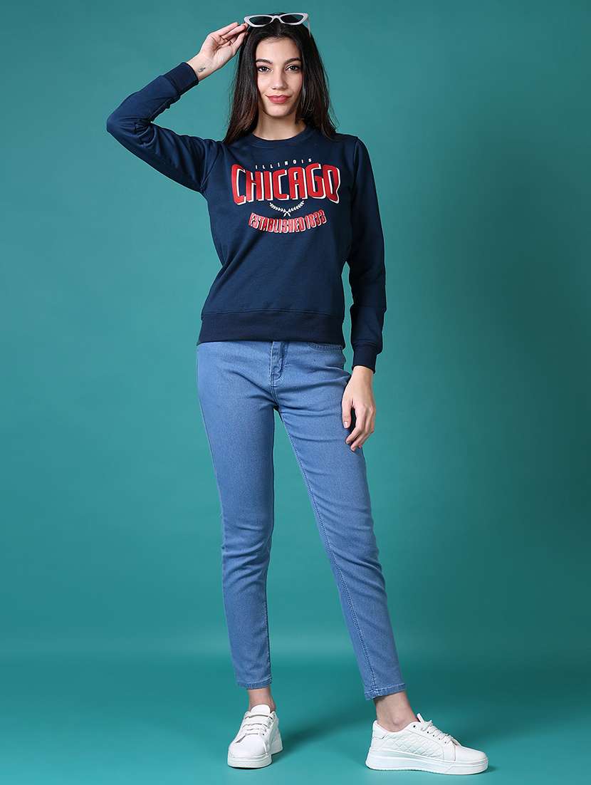 women front print long sleeve sweatshirt - 21638784 -  Standard Image - 4