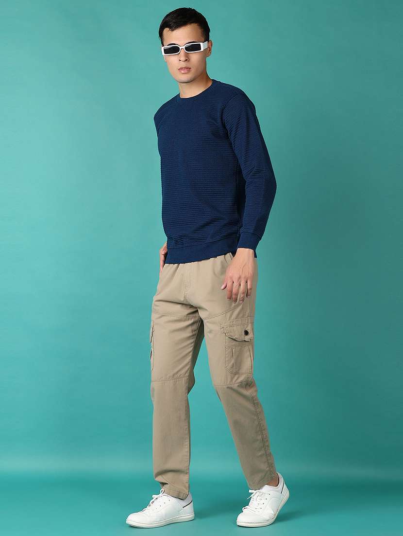 men self design long sleeve regular fit pullover - 21638791 - Standard Image - 4