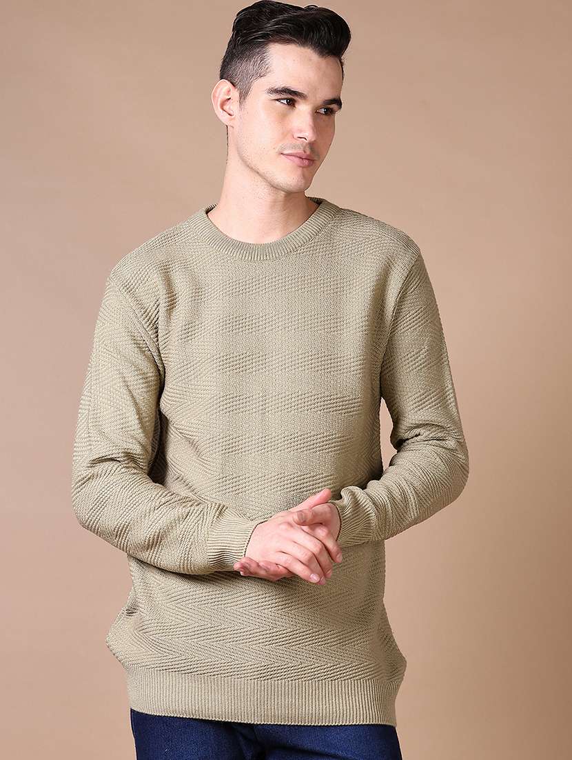 men self design long sleeve pullover sweater - 21638797 -  Standard Image - 1