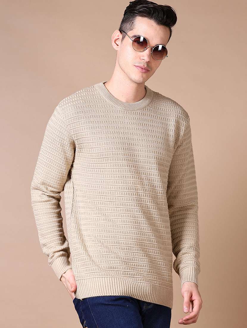 men self design long sleeve pullover sweater - 21638798 -  Standard Image - 1