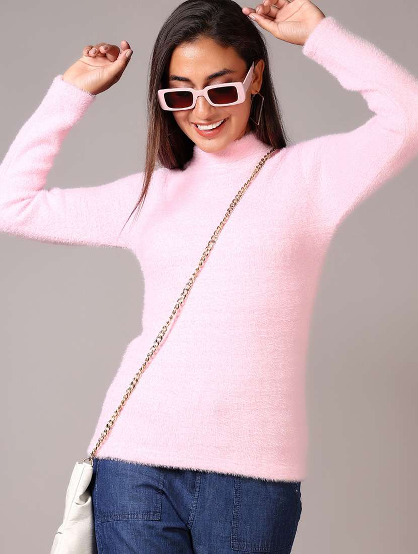 women solid long sleeves pullover - 21638801 -  Standard Image - 1