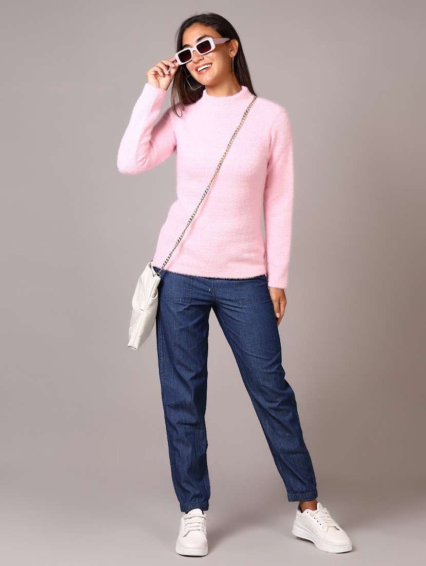 women solid long sleeves pullover - 21638801 -  Standard Image - 4