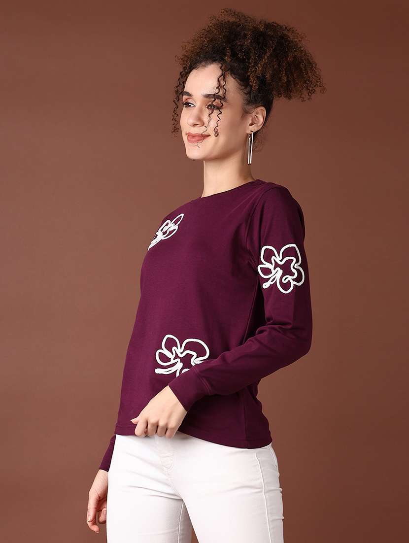 women long sleeves embroidered sweatshirt - 21638810 -  Standard Image - 1